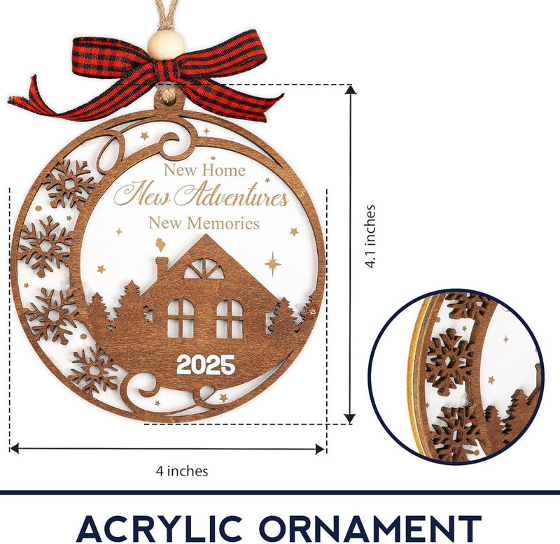 NELXI New Home Christmas Ornament 2025, Our First Home Ornament 2025, Neighbor Idea, Housewarming Ornament for New Homeowners, First Christmas in New House Keepsake - Image 3